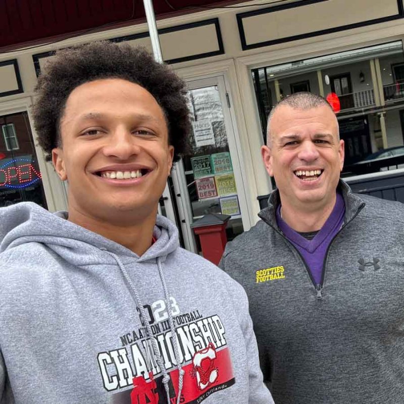 Cole Burgess poses in a selfie with Ballston Spa Mayor Frank Rossi. Photo via Rossi’s Facebook page.