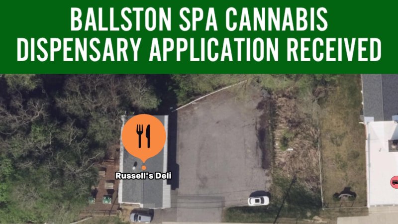 Google Maps image showing proposed location of a cannabis dispensary in Ballston Spa via Mayor Frank Rossi’s Facebook page.