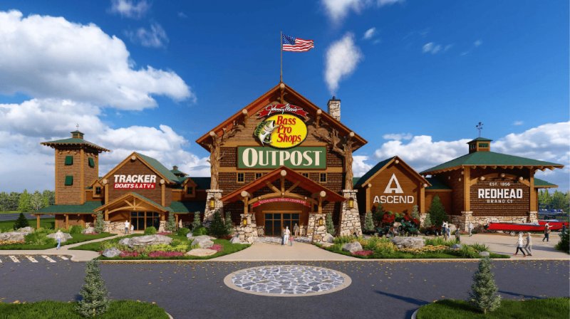 Rendering provided by Bass Pro Shops.