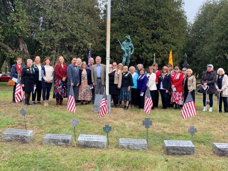 The Oct. 18 commemoration included The Saratoga Chapter Daughters of the American Revolution,  Saratoga Springs Mayor Ron Kim; representatives from Assembly Members Jim Tedisco and Carrie Woerner; Saratoga County Historian Lauren Roberts; Saratoga Springs City Historian Mary Ann Fitzgerald;  Tim Mabee, National President, Sons of the Spanish American War Veterans. Photo provided. 
