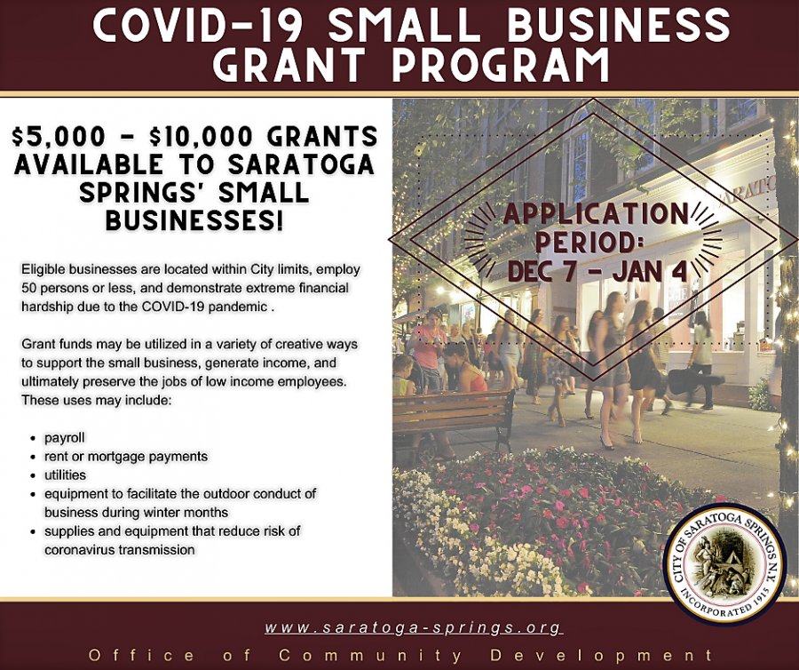 The city announced a COVID-19 Small Business Grant  Program Application period opens Dec. 7. 