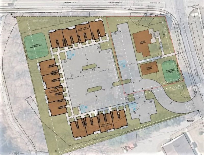 Site Sketch Plan submitted Jan. 4 to the city regarding Excelsior Avenue Apartments, at 182 Excelsior Ave. – a project that seeks to demolish an existing main house apartment and carriage house, and develop three, three-story apartments with 12 units, totaling 36 apartment units.