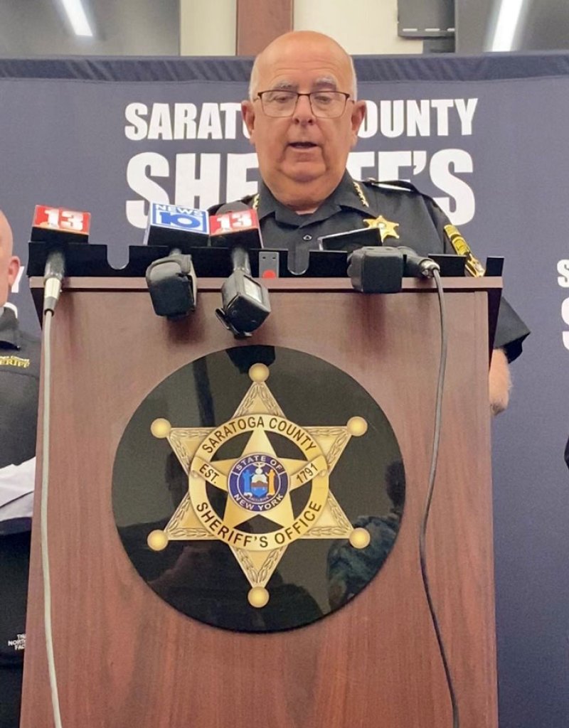 Saratoga County Sheriff Michael Zurlo at press conference on May 23, 2023. Photo by Thomas Dimopoulos.