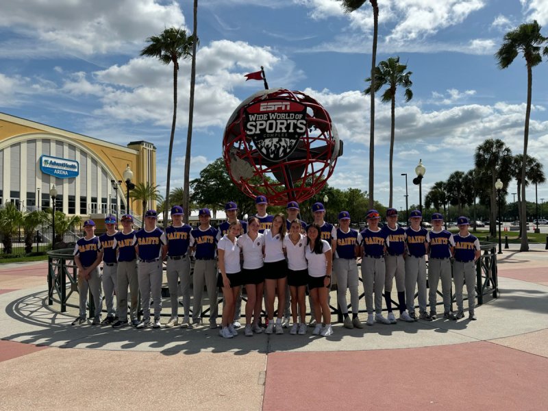 The Saratoga Catholic varsity baseball team poses at Disney’s ESPN Wide World of Sports in Orlando, Florida. Photo via Coach Alphonse Lambert’s X account, @CoachLambert600.