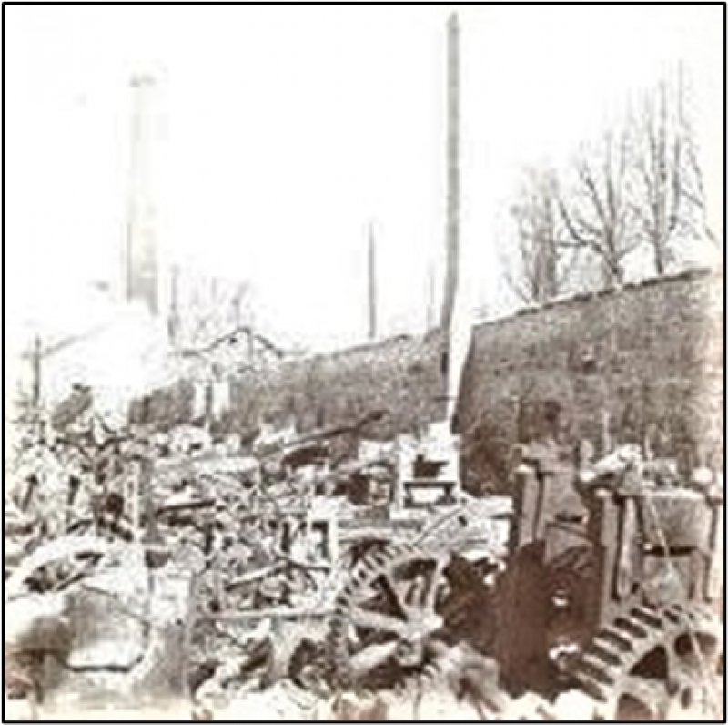Remains of Scythe Factory -1900 fire Photo Source: Saratoga County History Center, provided by The Saratoga County History Roundtable.