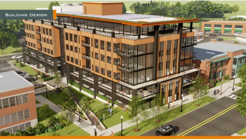 Development proposal of a new six-story mixed-use building on Broadway. Image provided.