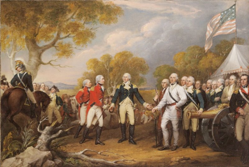 The Surrender of General Burgoyne at Saratoga – John Trumbull.  Image provided by The Saratoga County History Roundtable.