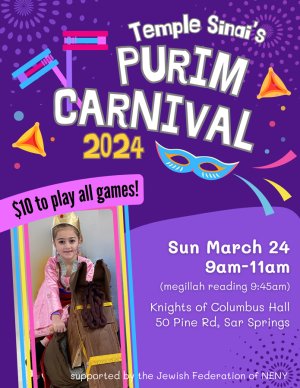 Family Fun Planned for All Faiths At Purim Carnival March 24