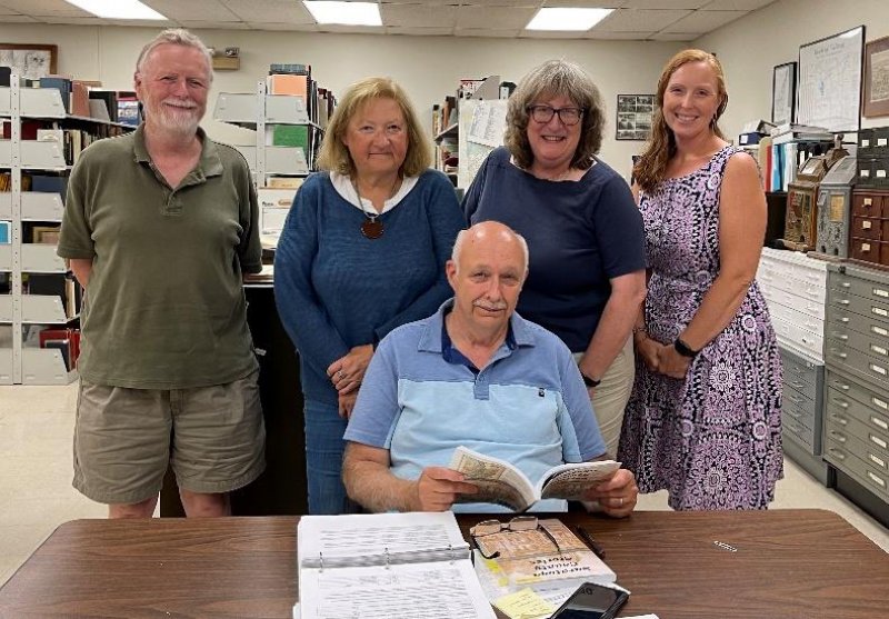 Saratoga County Stories Publication Team: Bob Conner, Cindy Corbett, Isobel Connell, Lauren Roberts and  Jim Richmond. Photo provided by The Saratoga County History Roundtable.