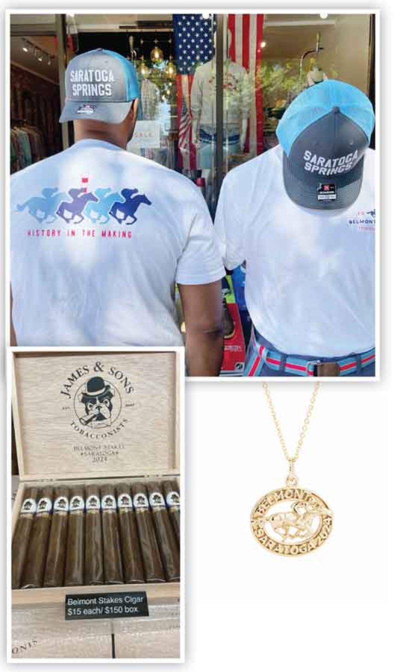 Belmont t-shirts from Union Hall Supply Co., Belmont jewelry from deJonghe, and Belmont cigars from James &amp; Sons tobacconists. Photos via the respective company’s websites.