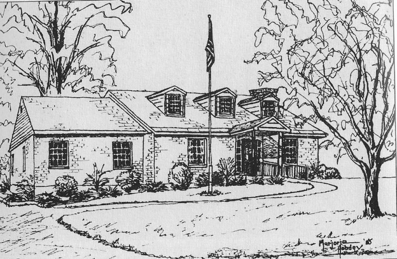 Drawing of original library building 1952. Photo provided by The Saratoga County History Roundtable.