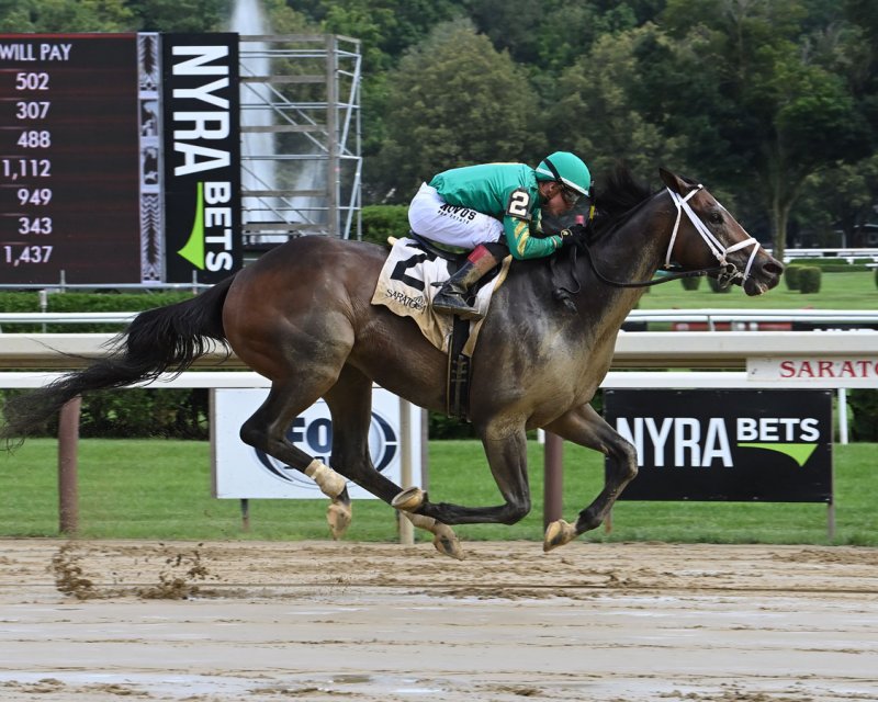 Ouster and the Windylea Farm silks. Photo by Coglianese, courtesy of NYRA.