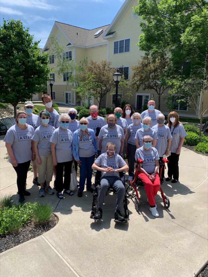 Members of the “Woodlawn Walkers for Wesley,” a team of both independent residents who live on The Wesley Community campus and Woodlawn Commons staff at The Wesley Community campus that jointly raised more than $3,400 for the annual “Share A Step” fundraiser. Photo provided .